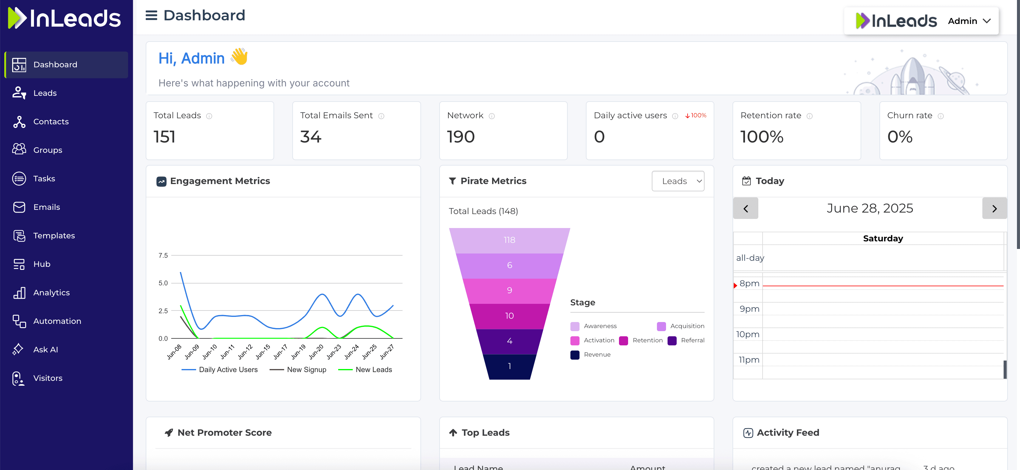 Inleads Application Screenshot